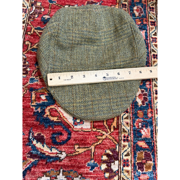 Hanna Hats Donegal Tweed Flat Cap Irish Wool Newsboy Hat Green Herringbone L - Picture 5 of 5